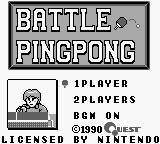 Battle Pingpong title screen for GameBoy